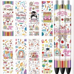 UV DTF Pen Wrap - 36 Sheets Teacher UV DTF Decals, Back to School Teacher Gift